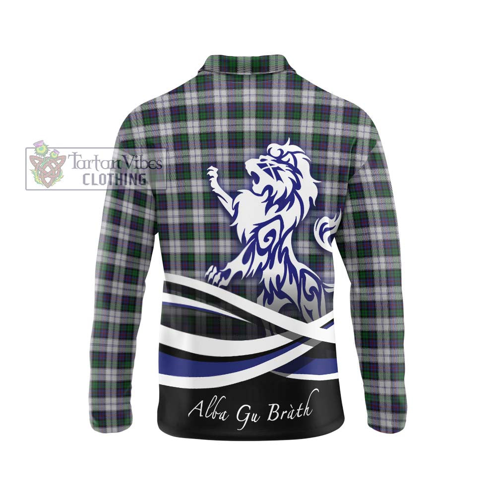 Campbell of Cawdor Dress Tartan Long Sleeve Polo Shirt with Alba Gu Brath Regal Lion Emblem - Tartanvibesclothing Shop