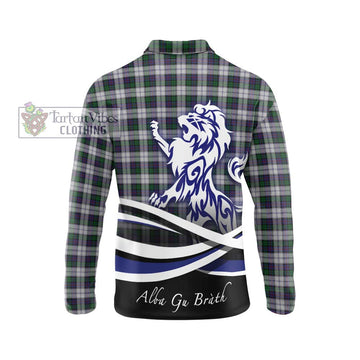 Campbell of Cawdor Dress Tartan Long Sleeve Polo Shirt with Alba Gu Brath Regal Lion Emblem