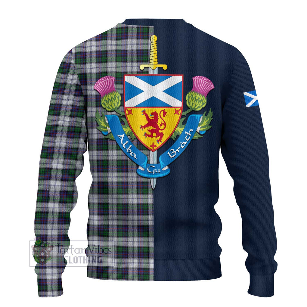 Tartan Vibes Clothing Campbell of Cawdor Dress Tartan Knitted Sweater with Scottish Lion Royal Arm Half Style