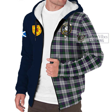 Campbell of Cawdor Dress Tartan Sherpa Hoodie Alba with Scottish Lion Royal Arm Half Style