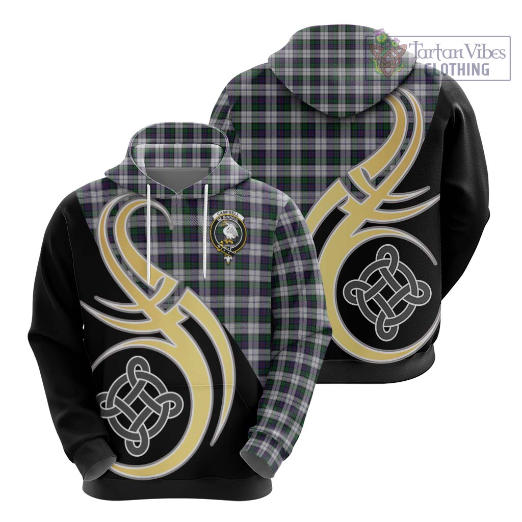 Campbell of Cawdor Dress Tartan Hoodie with Family Crest and Celtic Symbol Style - Tartan Vibes Clothing