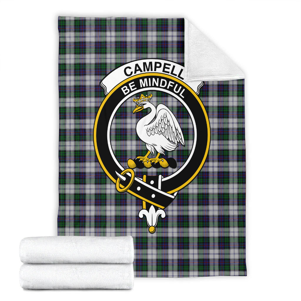 Campbell of Cawdor Dress Tartan Blanket with Family Crest - Tartan Vibes Clothing