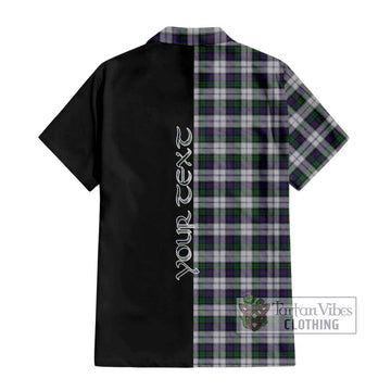 Campbell of Cawdor Dress Tartan Short Sleeve Button Shirt with Family Crest and Half Of Me Style