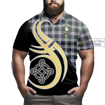 Campbell of Cawdor Dress Tartan Polo Shirt with Family Crest and Celtic Symbol Style