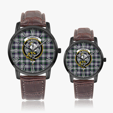 Campbell of Cawdor Dress Tartan Family Crest Leather Strap Quartz Watch