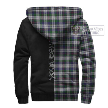 Campbell of Cawdor Dress Tartan Sherpa Hoodie with Family Crest and Half Of Me Style