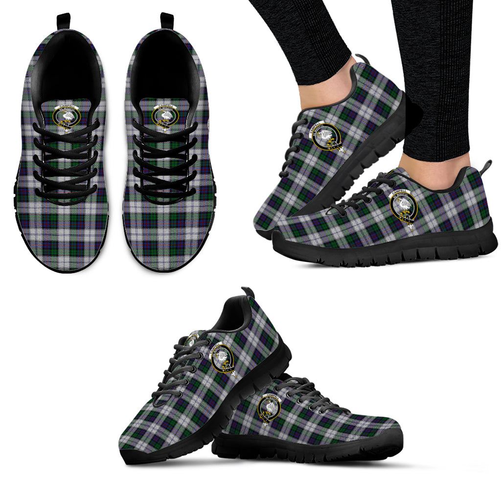 Campbell of Cawdor Dress Tartan Sneakers with Family Crest - Tartan Vibes Clothing