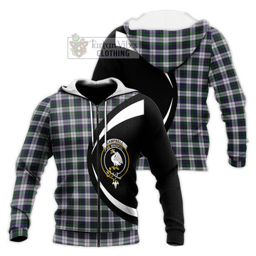 Campbell of Cawdor Dress Tartan Knitted Hoodie with Family Crest Circle Style