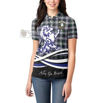 Campbell of Cawdor Dress Tartan Women's Polo Shirt with Alba Gu Brath Regal Lion Emblem