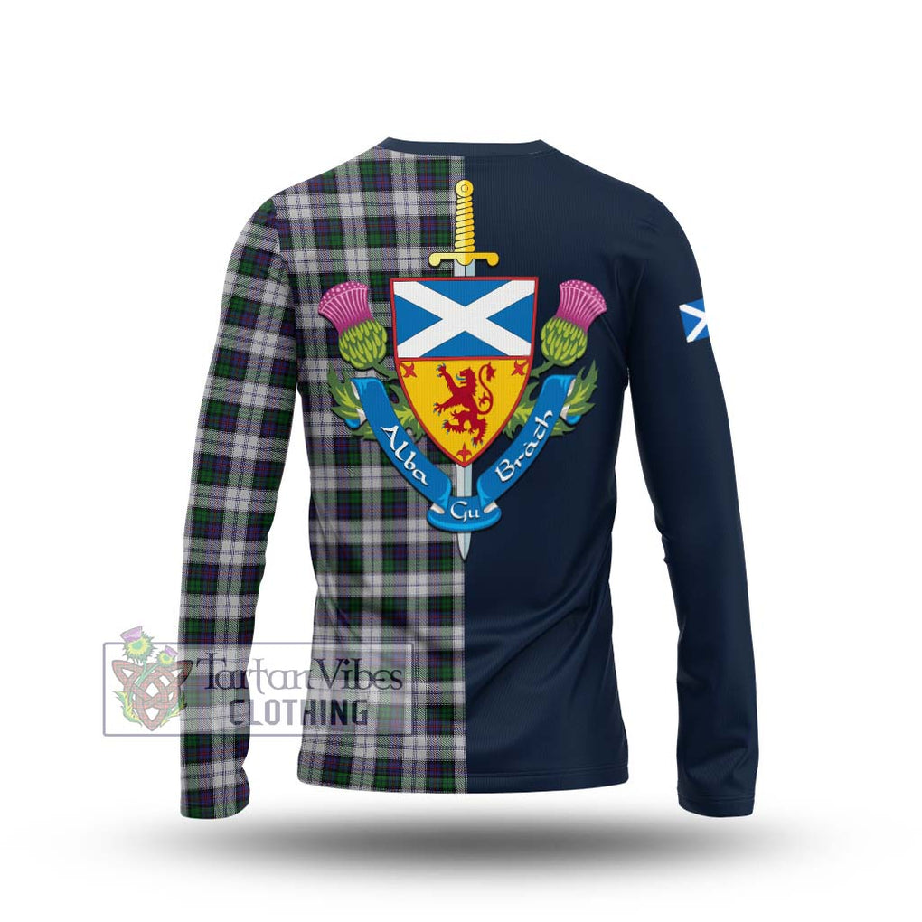 Tartan Vibes Clothing Campbell of Cawdor Dress Tartan Long Sleeve T-Shirt with Scottish Lion Royal Arm Half Style