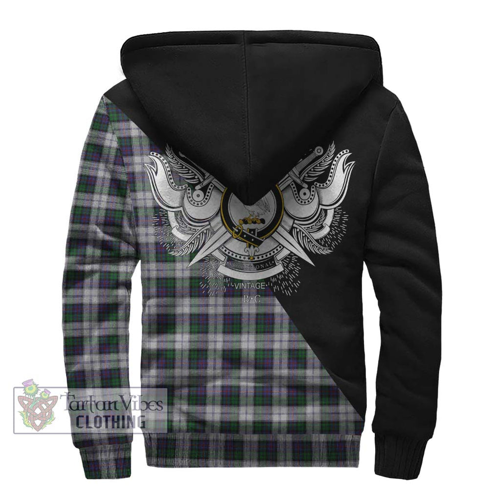 Campbell of Cawdor Dress Tartan Sherpa Hoodie with Family Crest and Military Logo Style - Tartanvibesclothing Shop