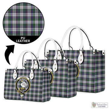 Campbell of Cawdor Dress Tartan Luxury Leather Handbags with Family Crest