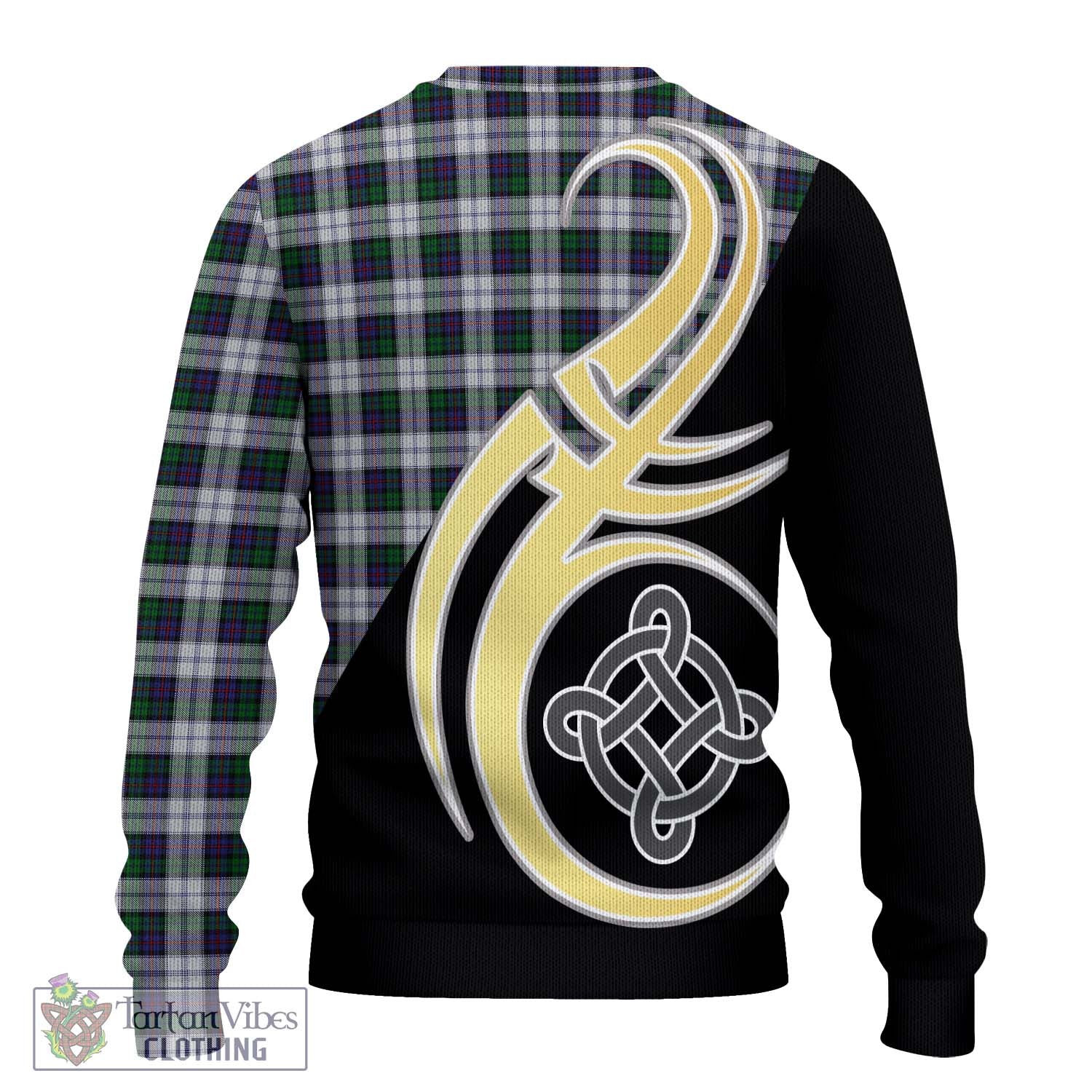 Campbell of Cawdor Dress Tartan Knitted Sweater with Family Crest and Celtic Symbol Style - Tartan Vibes Clothing