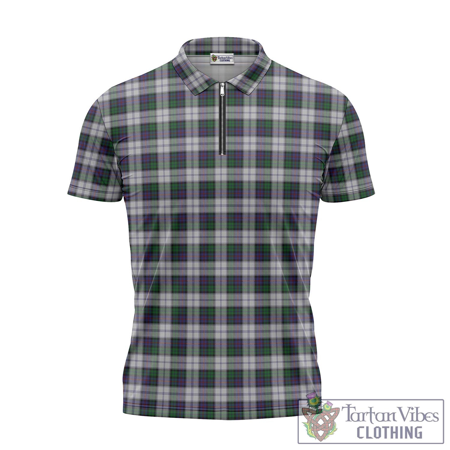 Tartan Vibes Clothing Campbell of Cawdor Dress Tartan Zipper Polo Shirt