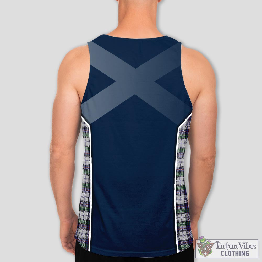 Tartan Vibes Clothing Campbell of Cawdor Dress Tartan Men's Tanks Top with Family Crest and Scottish Thistle Vibes Sport Style