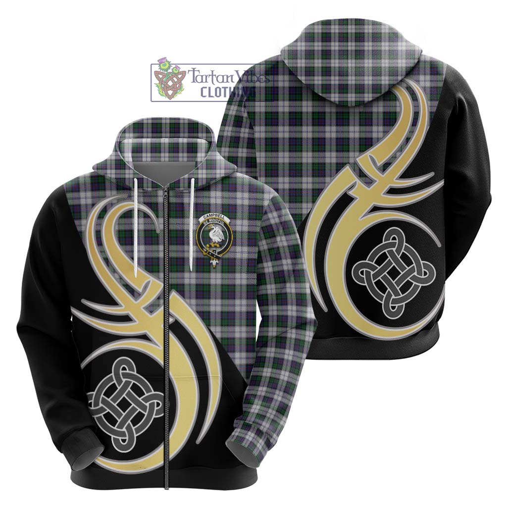 Campbell of Cawdor Dress Tartan Hoodie with Family Crest and Celtic Symbol Style - Tartan Vibes Clothing