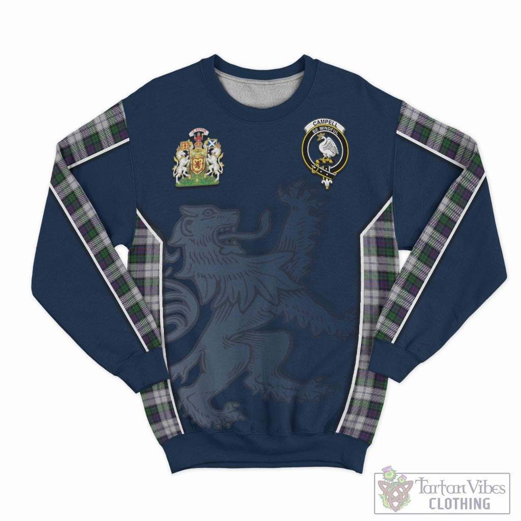 Tartan Vibes Clothing Campbell of Cawdor Dress Tartan Sweater with Family Crest and Lion Rampant Vibes Sport Style