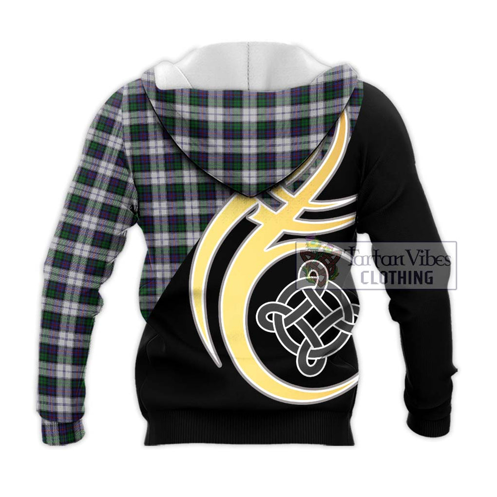 Campbell of Cawdor Dress Tartan Knitted Hoodie with Family Crest and Celtic Symbol Style - Tartan Vibes Clothing