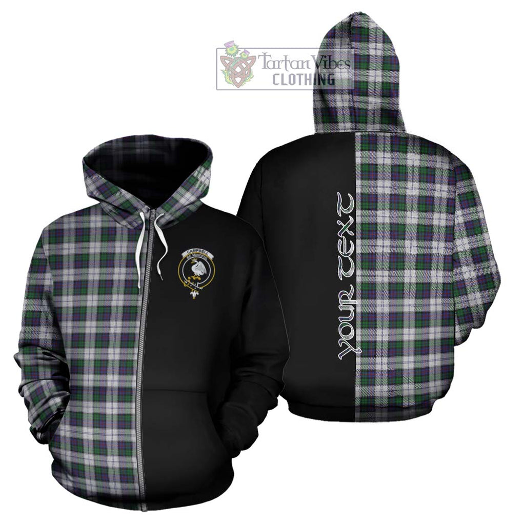 Campbell of Cawdor Dress Tartan Hoodie with Family Crest and Half Of Me Style - Tartanvibesclothing Shop