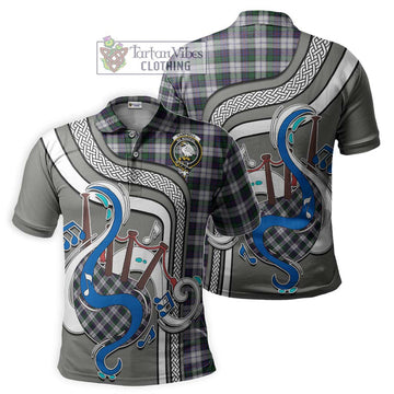 Campbell of Cawdor Dress Tartan Polo Shirt with Epic Bagpipe Style