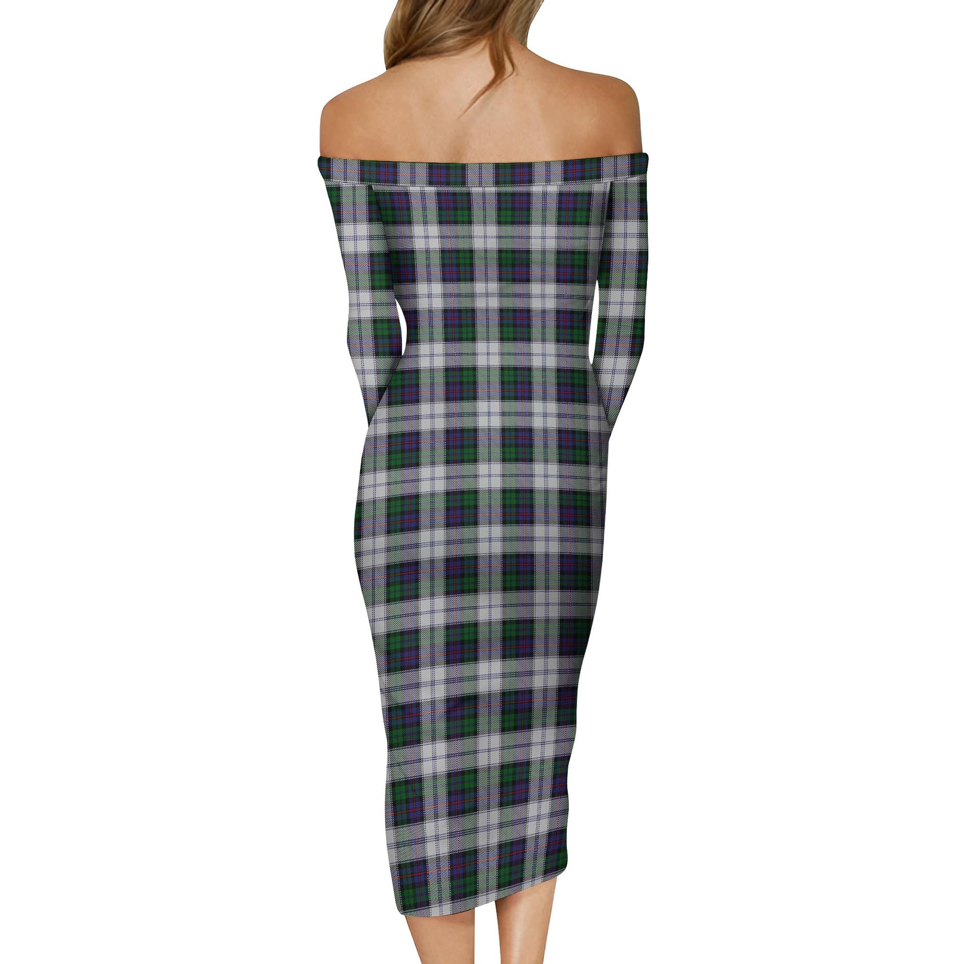 Campbell of Cawdor Dress Tartan Off Shoulder Lady Dress - Tartanvibesclothing