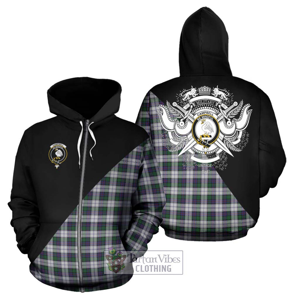 Campbell of Cawdor Dress Tartan Hoodie with Family Crest and Military Logo Style - Tartanvibesclothing Shop