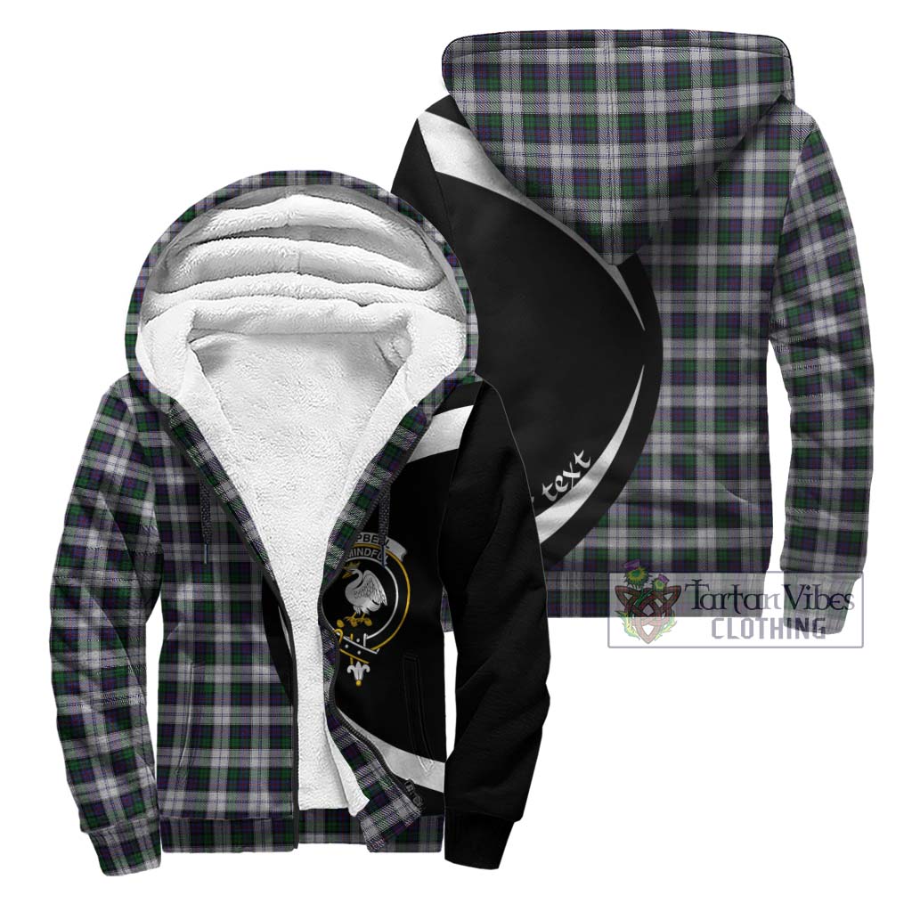 Campbell of Cawdor Dress Tartan Sherpa Hoodie with Family Crest Circle Style Unisex - Tartan Vibes Clothing