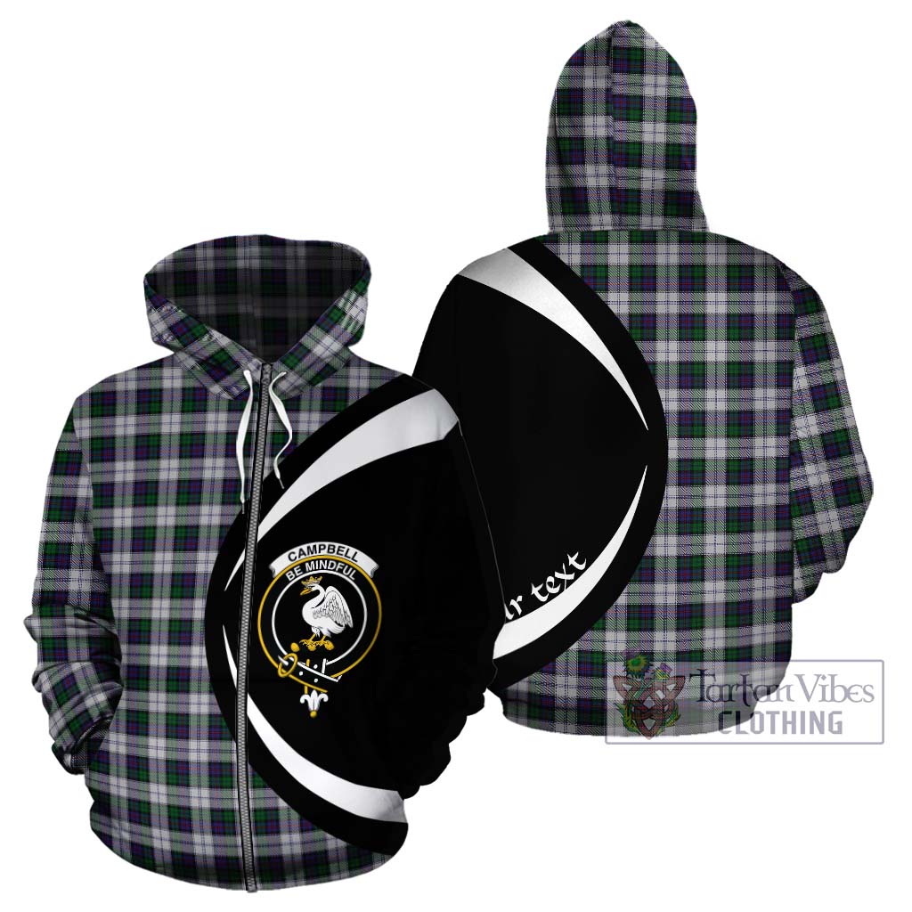 Tartan Vibes Clothing Campbell of Cawdor Dress Tartan Hoodie with Family Crest Circle Style