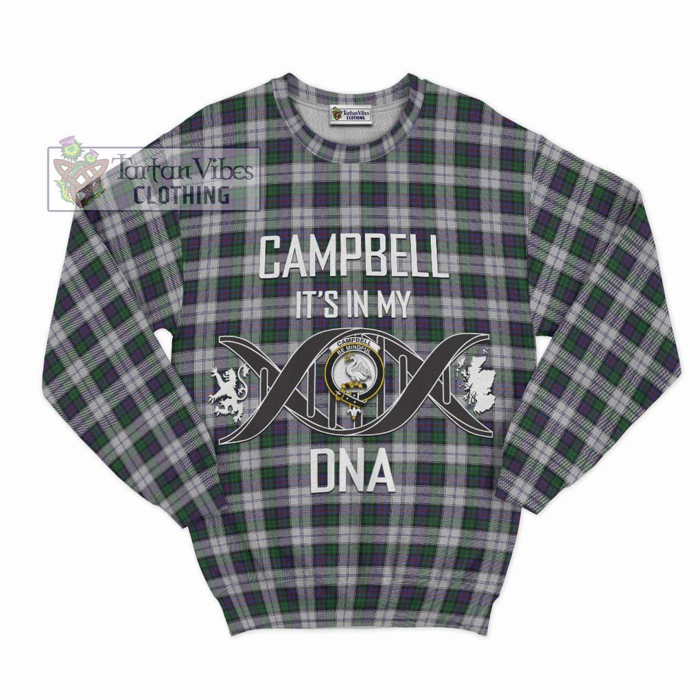 Campbell of Cawdor Dress Tartan Sweatshirt with Family Crest DNA In Me Style - Tartanvibesclothing Shop