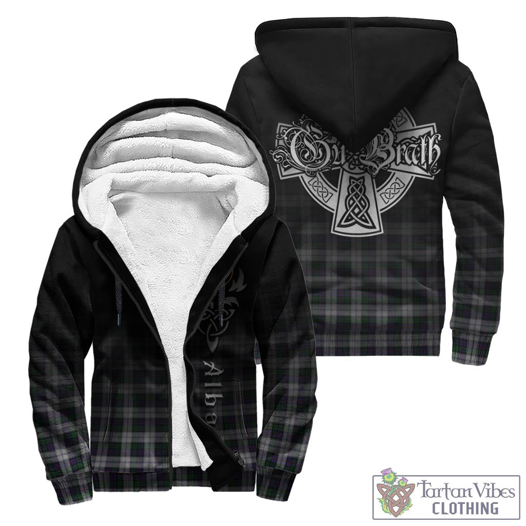 Tartan Vibes Clothing Campbell of Cawdor Dress Tartan Sherpa Hoodie Featuring Alba Gu Brath Family Crest Celtic Inspired