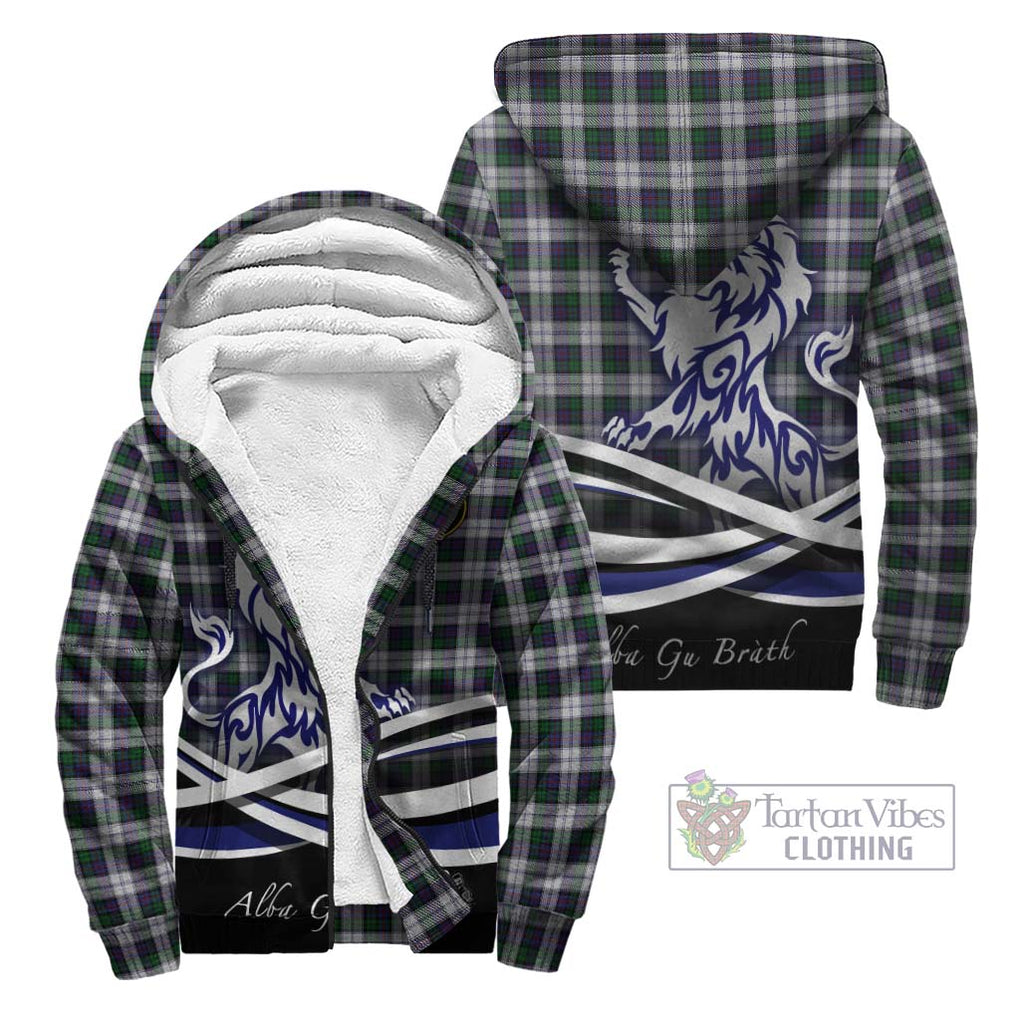 Campbell of Cawdor Dress Tartan Sherpa Hoodie with Alba Gu Brath Regal Lion Emblem Unisex - Tartanvibesclothing Shop