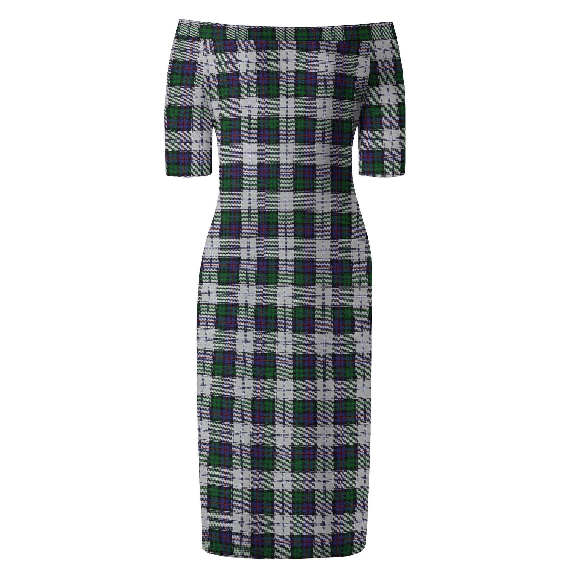 Campbell of Cawdor Dress Tartan Off Shoulder Lady Dress - Tartanvibesclothing