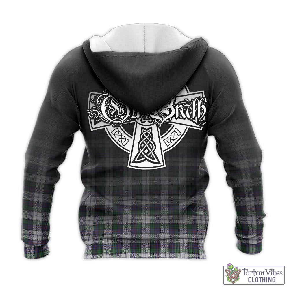 Tartan Vibes Clothing Campbell of Cawdor Dress Tartan Knitted Hoodie Featuring Alba Gu Brath Family Crest Celtic Inspired