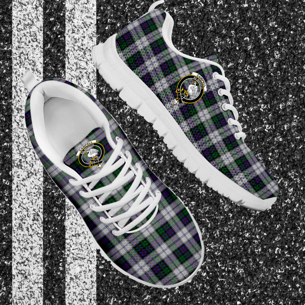 Campbell of Cawdor Dress Tartan Sneakers with Family Crest - Tartan Vibes Clothing