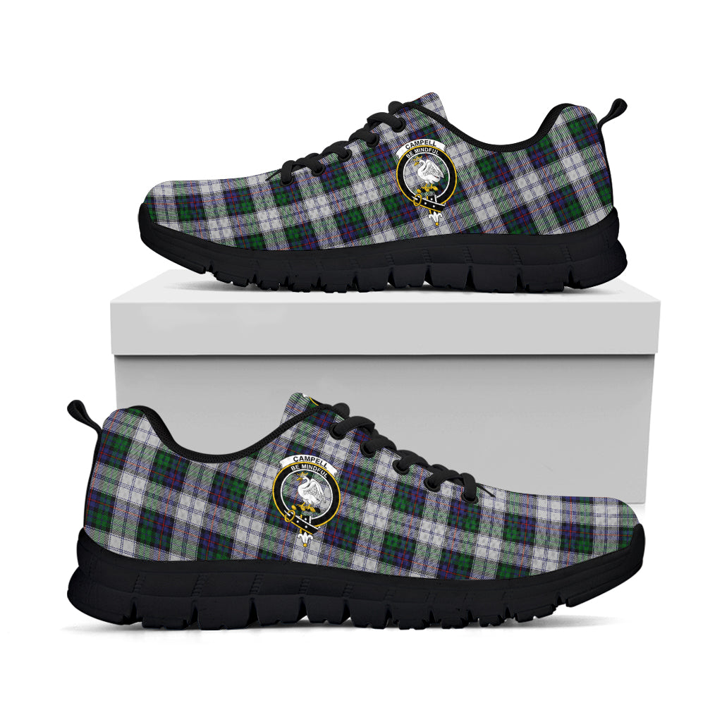 Campbell of Cawdor Dress Tartan Sneakers with Family Crest - Tartan Vibes Clothing