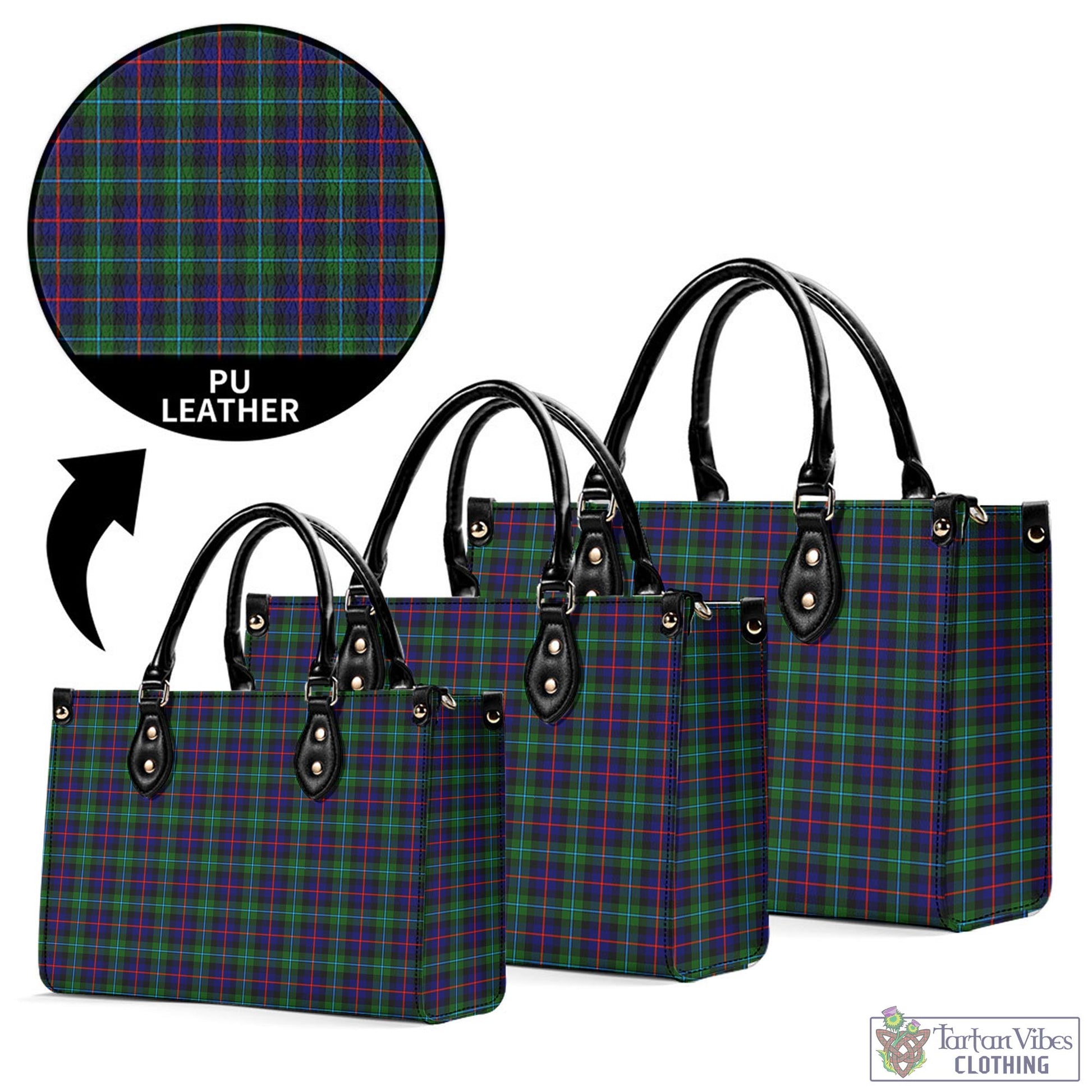 Tartan Vibes Clothing Campbell of Cawdor Modern Tartan Luxury Leather Handbags