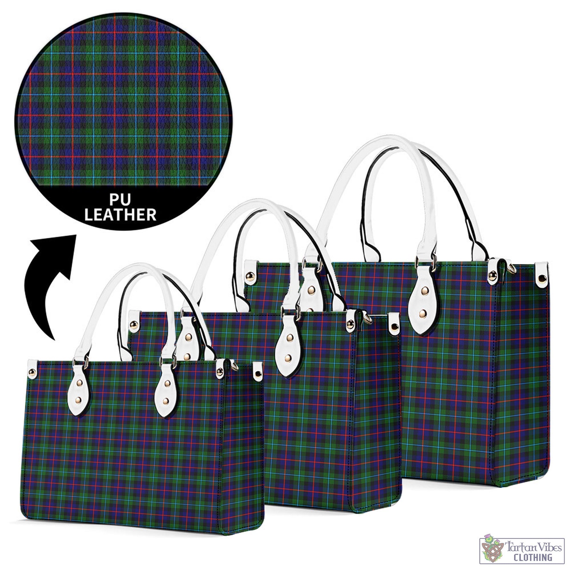 Tartan Vibes Clothing Campbell of Cawdor Modern Tartan Luxury Leather Handbags