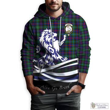 Campbell of Cawdor Modern Tartan Hoodie with Alba Gu Brath Regal Lion Emblem