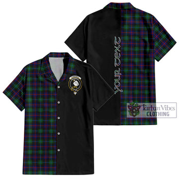 Campbell of Cawdor Modern Tartan Short Sleeve Button Shirt with Family Crest and Half Of Me Style