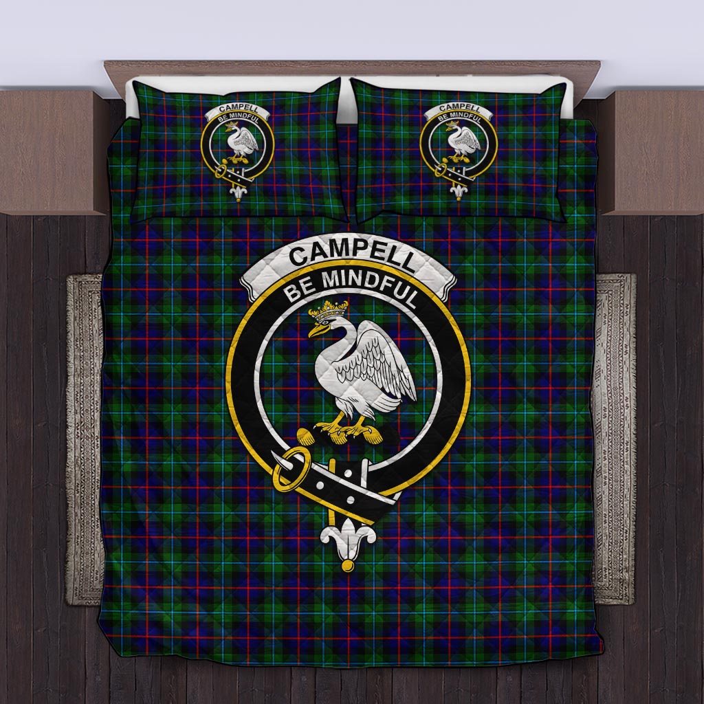 Campbell of Cawdor Modern Tartan Quilt Bed Set with Family Crest Twin - Tartanvibesclothing