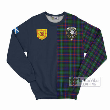 Campbell of Cawdor Modern Tartan Sweatshirt with Scottish Lion Royal Arm Half Style