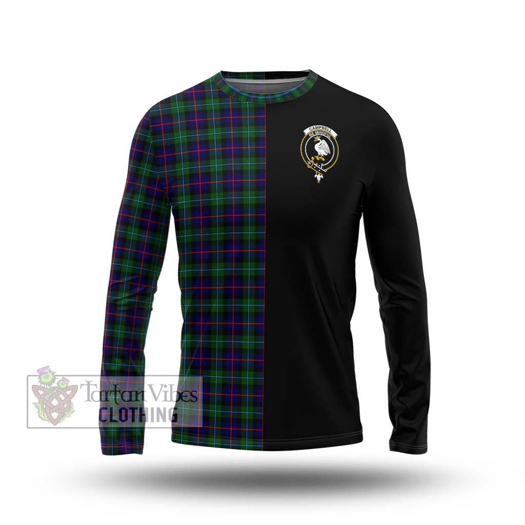 Tartan Vibes Clothing Campbell of Cawdor Modern Tartan Long Sleeve T-Shirt with Family Crest and Half Of Me Style