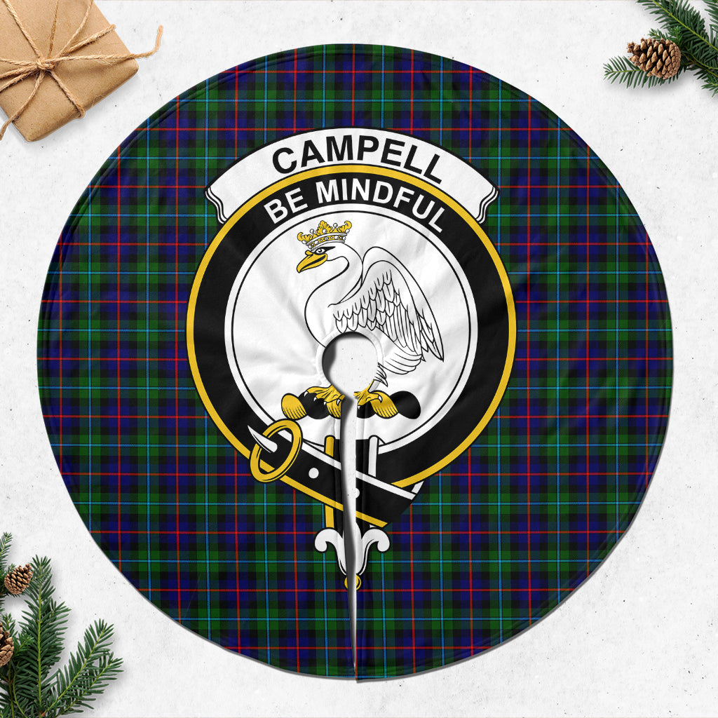 Campbell of Cawdor Modern Tartan Christmas Tree Skirt with Family Crest - Tartanvibesclothing