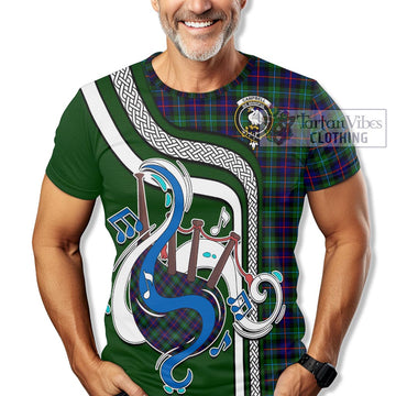 Campbell of Cawdor Modern Tartan T-Shirt with Epic Bagpipe Style