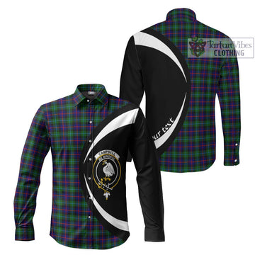 Campbell of Cawdor Modern Tartan Long Sleeve Button Up with Family Crest Circle Style