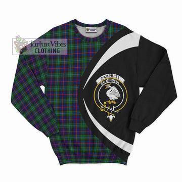 Campbell of Cawdor Modern Tartan Sweatshirt with Family Crest Circle Style