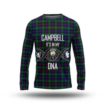 Campbell of Cawdor Modern Tartan Long Sleeve T-Shirt with Family Crest DNA In Me Style