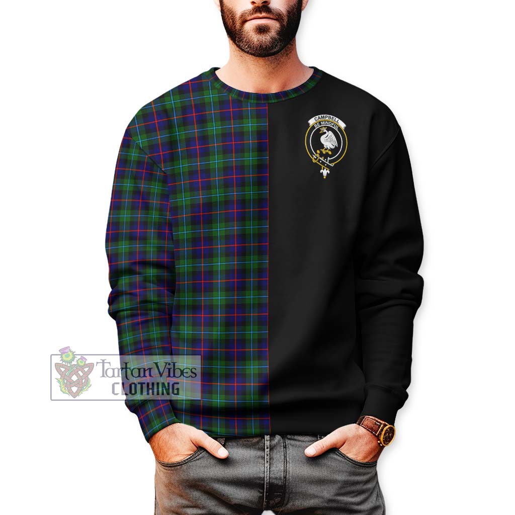 Tartan Vibes Clothing Campbell of Cawdor Modern Tartan Sweatshirt with Family Crest and Half Of Me Style