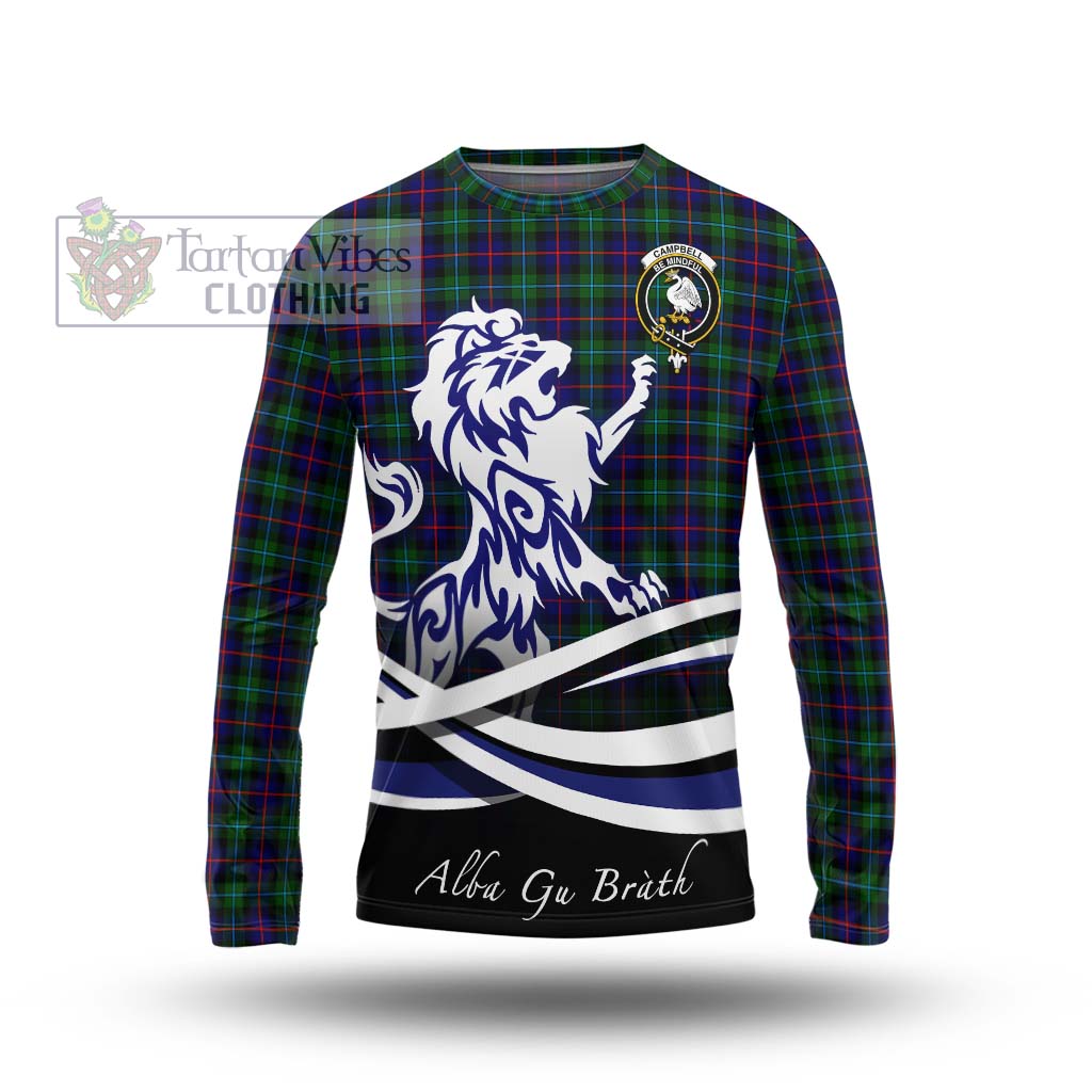 Tartan Vibes Clothing Campbell of Cawdor Modern Tartan Long Sleeve T-Shirt with Alba Gu Brath Regal Lion Emblem