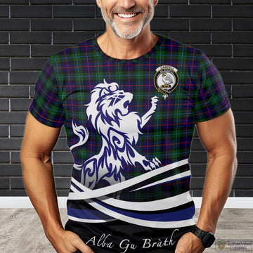 Campbell of Cawdor Modern Tartan T-Shirt with Alba Gu Brath Regal Lion Emblem